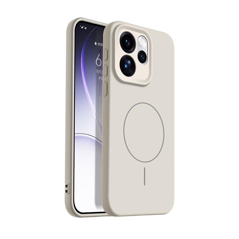 NEYAA OPPO Reno15 Case Full Coverage Ultra-Thin Skin Feel Magnetic Charging Liquid Silicone Shockproof Simple Unisex Graphite Black