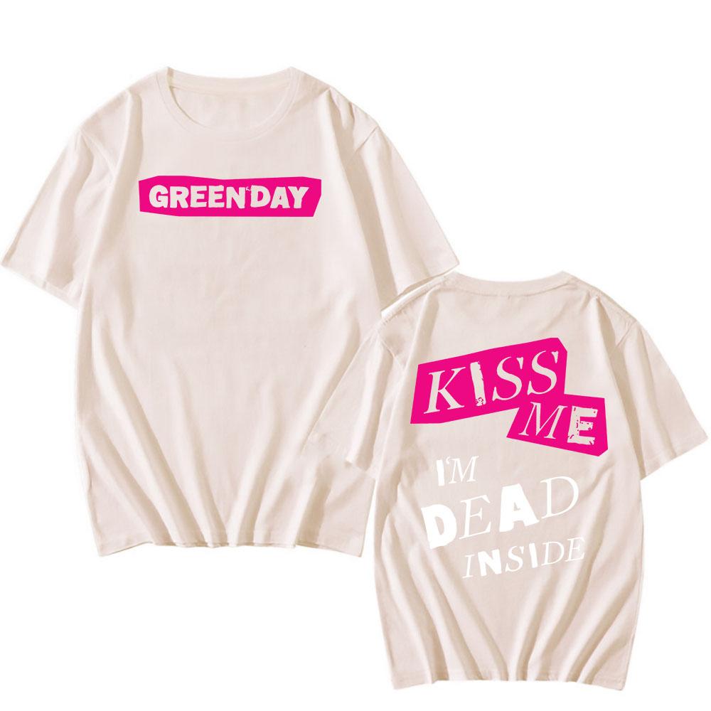 Kiss Me I'm Dead T-Shirt Green Day Saviors Album Graphic Tshirts Short Sleeve Cotton Unisex Streetwear Hip Hop T Shirt Print
