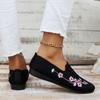 Fashion Fashion Embroidery Knitted Loafers Women Mesh Breathable Shallow Flats Shoes Woman 2024 Summer Soft Sole Casual Shoes Big Size43