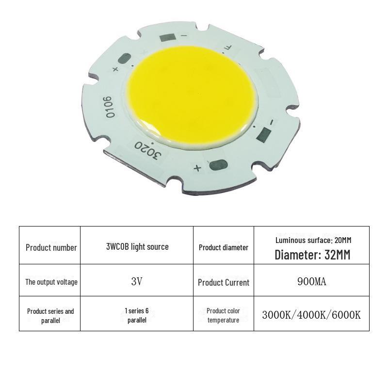 3V Solar COB Lamp Beads, 6V High-Power Integrated Light Source, 3.7V High-Power Beads, Full Parallel COB