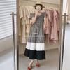 Women's Summer 2023 Plaid A-Line Dress with Contrast Color and Short Flutter Sleeves