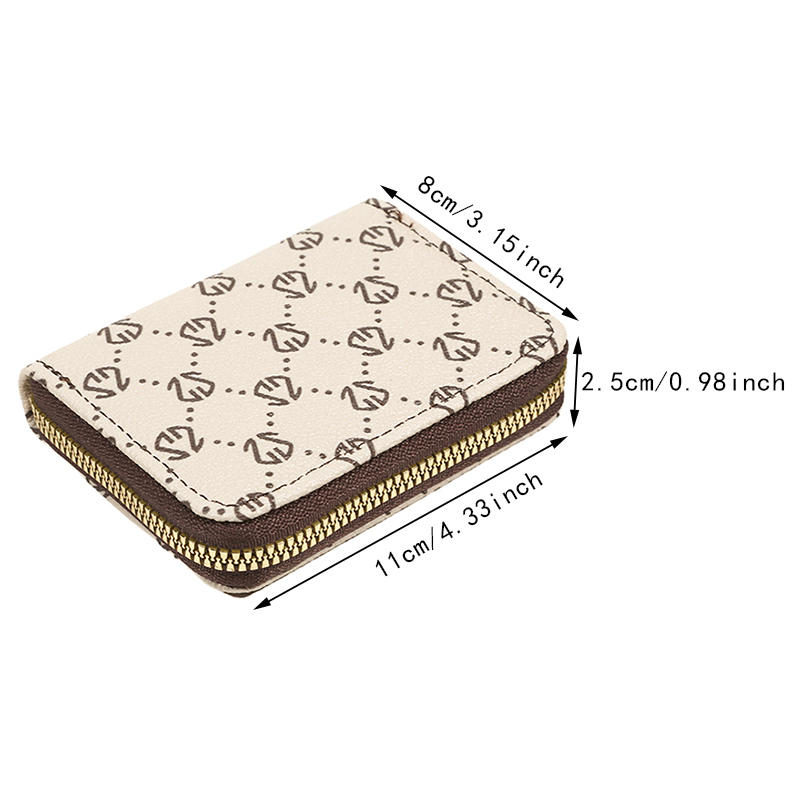 Портативная сумка-карман для карт на молнии с ретро-принтом, женский короткий кошелек, многофункциональный, высококачественный, портативный, женский, с удостоверением личности, кредитной картой, нулевой кошелек