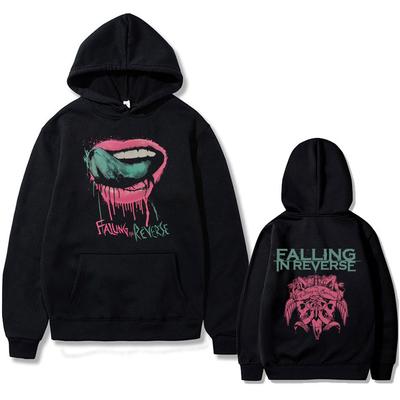Худи Rock Band Falling in Reverse с двусторонним принтом для мужчин и женщин, винтажное, готическое, панк, с капюшоном, мужское, оверсайз, уличная одежда