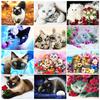 Diamond Painting "Cat" Animal 5D DIY Full Round Diamond Embroidery Kit Cross Stitch Home Decoration Mosaic Picture Holiday Gift