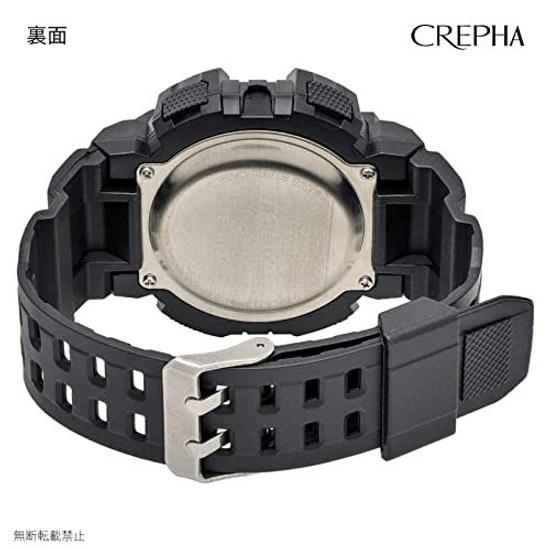 Цифровые часы CREPHA TELVA Многофункциональные Водонепроницаемые 5 Атмосфер Секундомер Для Повседневного Использования Уретановый Ремешок Черный Мужские Спортивные TE-D282-BK