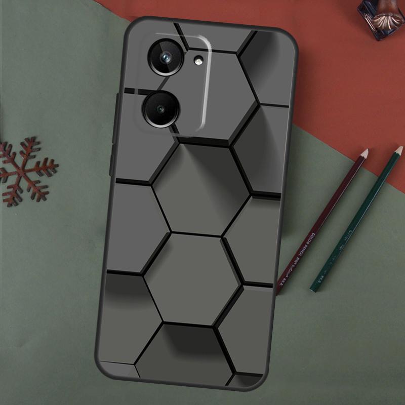 Футуристичный неоновый чехол из углеродного волокна для Realme C75 C65 C67 C71 C63 C61 C55 C51 C53 C35 11 12 13 14 15 Pro Plus GT6 GT7 Pro