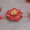 Lotus Diya Pooja Oil Lamp - Diwali Home Decoration Items,Large Metal Handpainted Deepak -Home Temple Puja Articles Decor