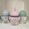 Cartoon Baby Straw Cup with Anti-Choke Design and Handles - Drop and Bite-Resistant Sippy Cup with Gravity Ball.