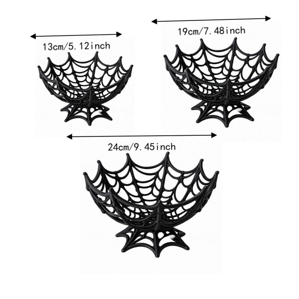 Hollow Out Candy Basket Creative Fruits Plate Bowl Funny Halloween Spider Web Basket Kids Gift