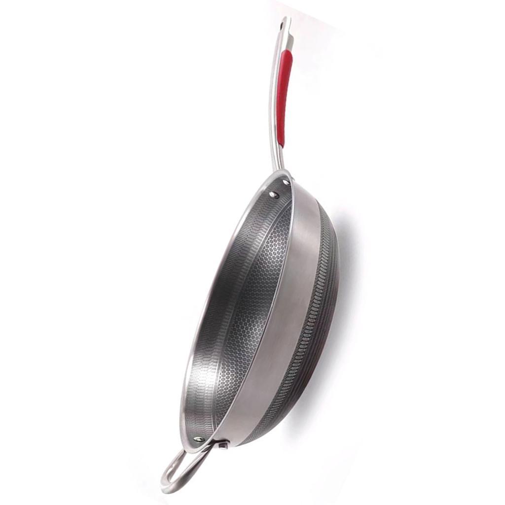 Сковорода из нержавеющей стали с равномерным подогревом и круглым дном, экологически чистая, для готовки, кухонная утварь