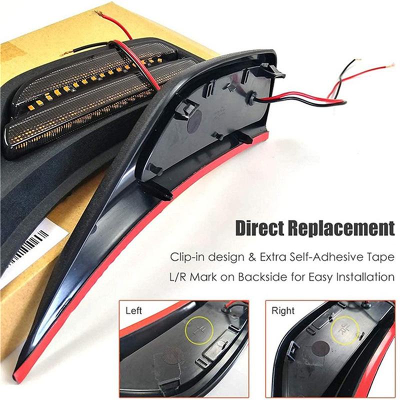 2Pcs/set Car LED Amber Front Fender Marker Lights Fit for Jeep Wrangler JL