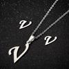English Letter Necklace & Earring Set: Fashionable Jewelry for Women