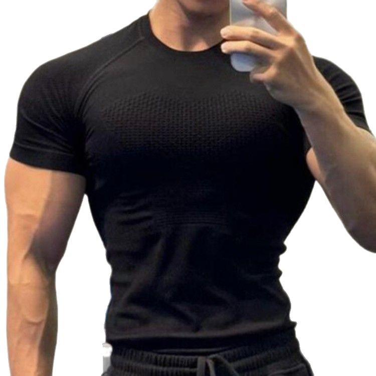 Men's Seamless Quick-Dry Compression Sports T-Shirt: Short Sleeve, Summer Fitness & Running Wear