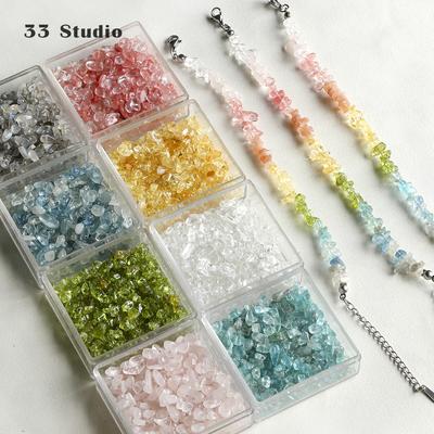 Натуральный камень цитрин аквамарин лунный камень крошка россыпь бусины материалы для DIY аксессуаров браслет ожерелье бусины