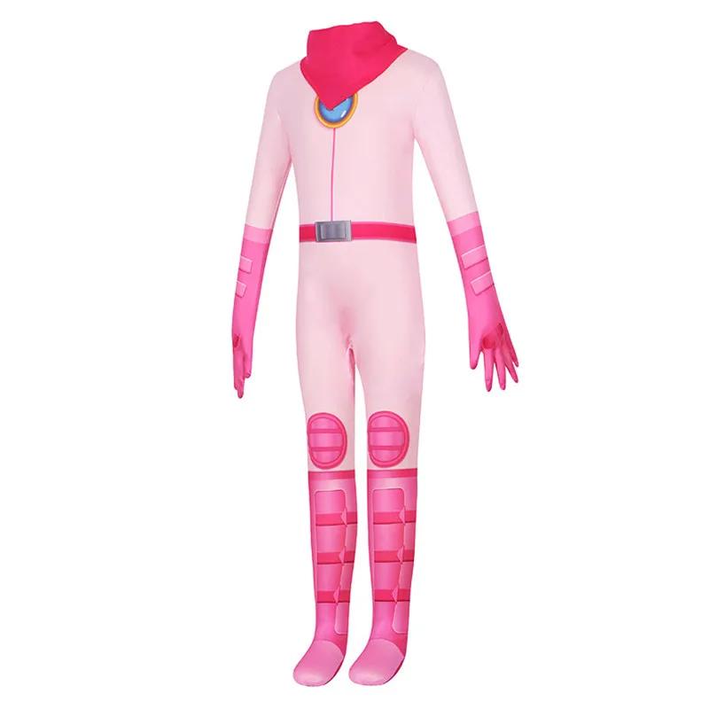 Girls Princess Pink Anime Jumpsuit Printed Movie Warrior Costume Game Role Play Halloween Performance Costume