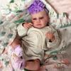 Реалистичная кукла реборн 49 см с открытыми глазами LOULOU из мягкой на ощупь ткани, тело Bebe Boneca Reborn, игрушка, полностью виниловая гибкая кукла для новорожденных для девочек и мальчиков