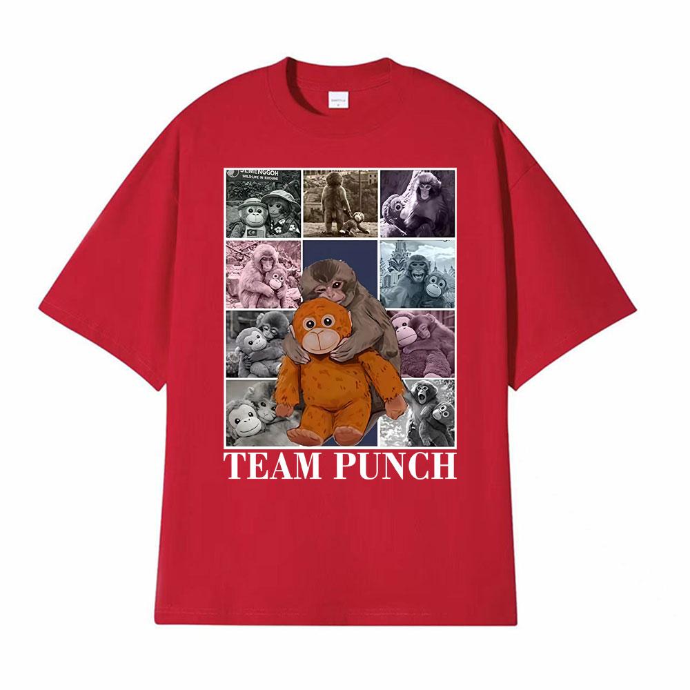 Baby Cute Monkey Punch Graphic Funny T Shirts Unisex Harajuku Summer Short Sleeve T Shirt Men Cotton Crewneck Tshirt Streetwear