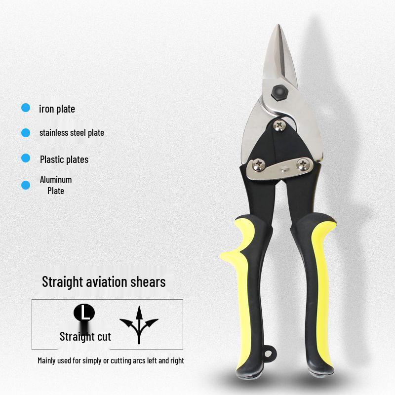 Heavy-Duty Multifunction Aviation Tin Snips - Stainless Steel Industrial Ceiling & Sheet Metal Scissors