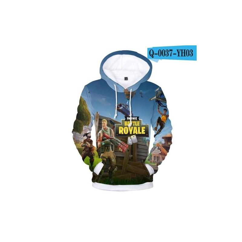 Толстовка-куртка с 3D-печатью Fortnite Battle, свитшот, материал спандекс, круглый вырез, хип-хоп стиль