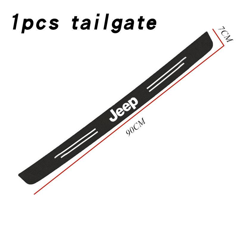 Car Door Plate Carbon Fiber Threshold Protector Sticker Decals For Jeep Renegade Wrangler Cherokee Compass Patriot Accessories AJS1