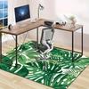 Tropical Leaf Area Rug, Crystal Velvet, Non Slip Mat, Green White Design, Perfect for Bedroom Living Room Office Decor