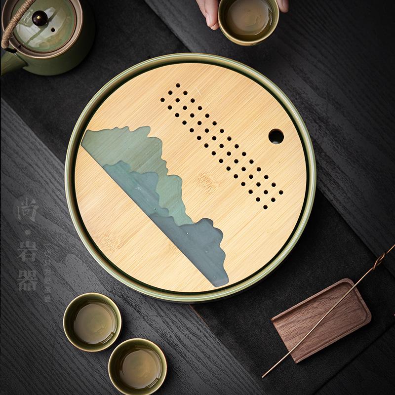 Jianying Chinese ceramic tea set Beam pot One pot Four cups Kung Fu tea set Brewing teapot Small set Simple tea set