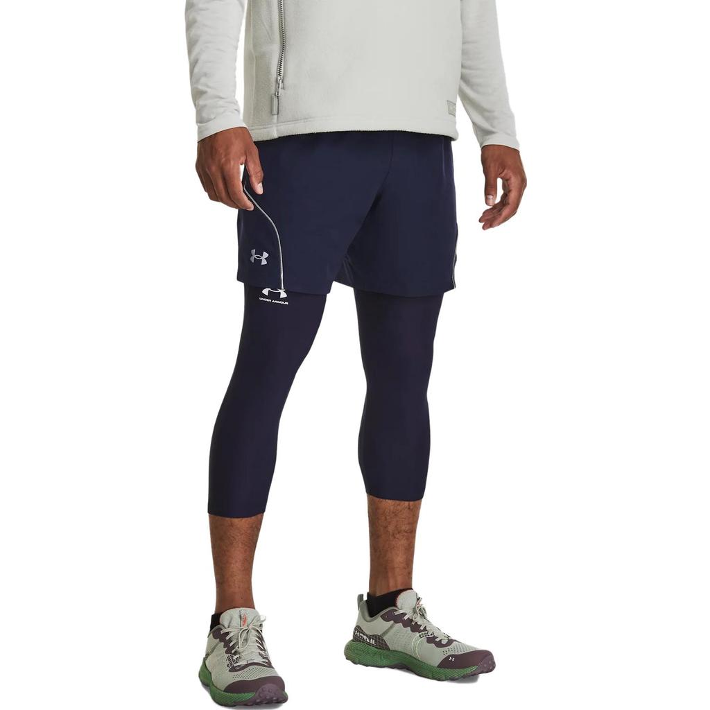 Under Armour Anywhere American Vintage Logo Print эластичный пояс повседневные шорты мужские шорты темно-синие 1380414-410