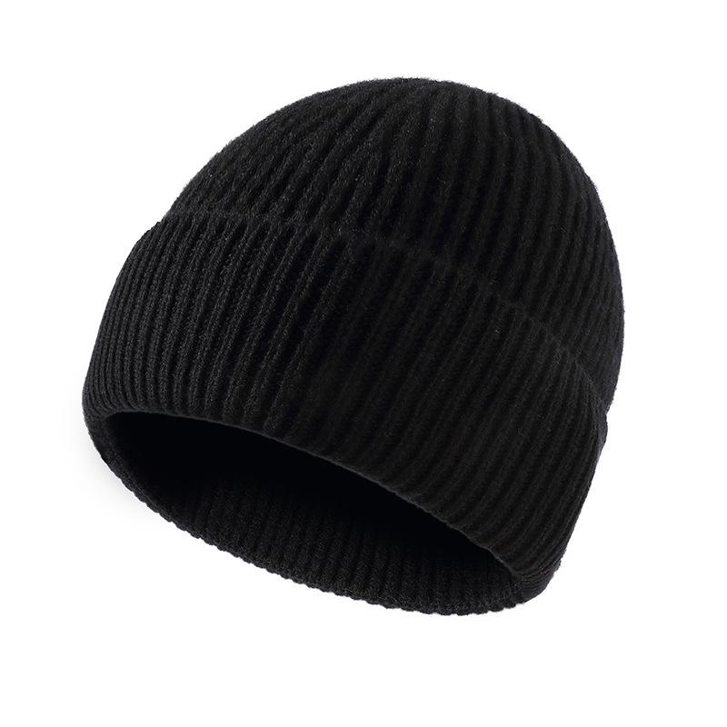 Шапка вязаная из 100% чистой шерсти, теплая шапка-пуловер, новая универсальная модная шапка от холода, защита ушей, шерстяная шапка