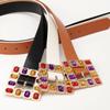 Красочный женский пояс Y2k из ПУ кожи, роскошный ремень со стразами, аксессуары для одежды
