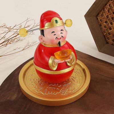 Статуя Caishen, качающееся настольное украшение, коллекция подарков на новоселье, центральный элемент художественных промыслов