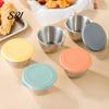 Travel Condiment Container Salad Dressing 1.6oz Leakproof Airtight Dip with Lids Reusable Lunch Box Sauce Holder Stainless Steel Cups for Boxes