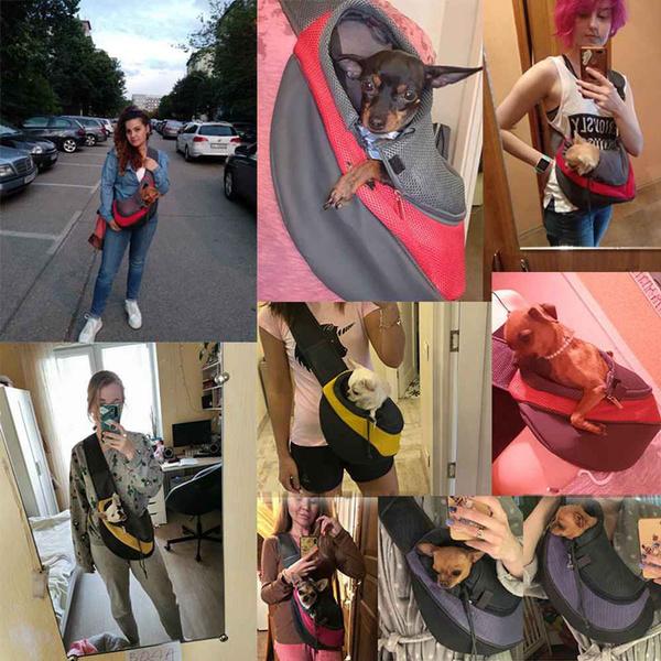 Pet Sling Carrier - Small Dog Cat Sling Pet Carrier Bag Safe Reversible Comfortable Adjustable Pouch Single Shoulder Carry Tote Handbag