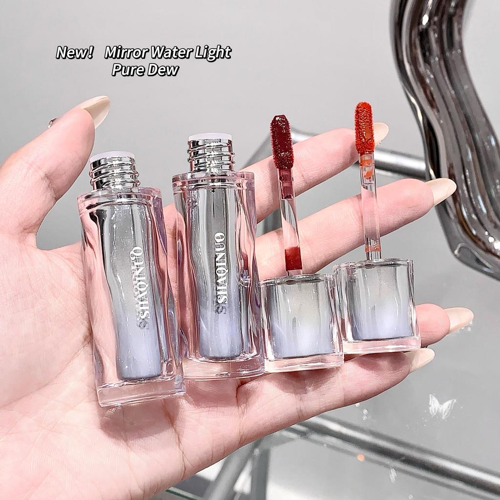 SHAQINUO Mirror Lip Glaze Juicy Clear & Natural Makeup Lip Tint Lip Gloss Long-lasting Moisturizing Glaze