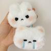 Cute Plush Rabbit Bear Keyring Funny Angry Crying Face Doll Key Chains Car Schoolbag Keychain Pendant For Girl Kids Gift