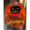 Autumn and Winter Men's Long Sleeve Halloween 3D Printed Pumpkin Print T-Shirt Men's Streetwear Round Neck Long Sleeve