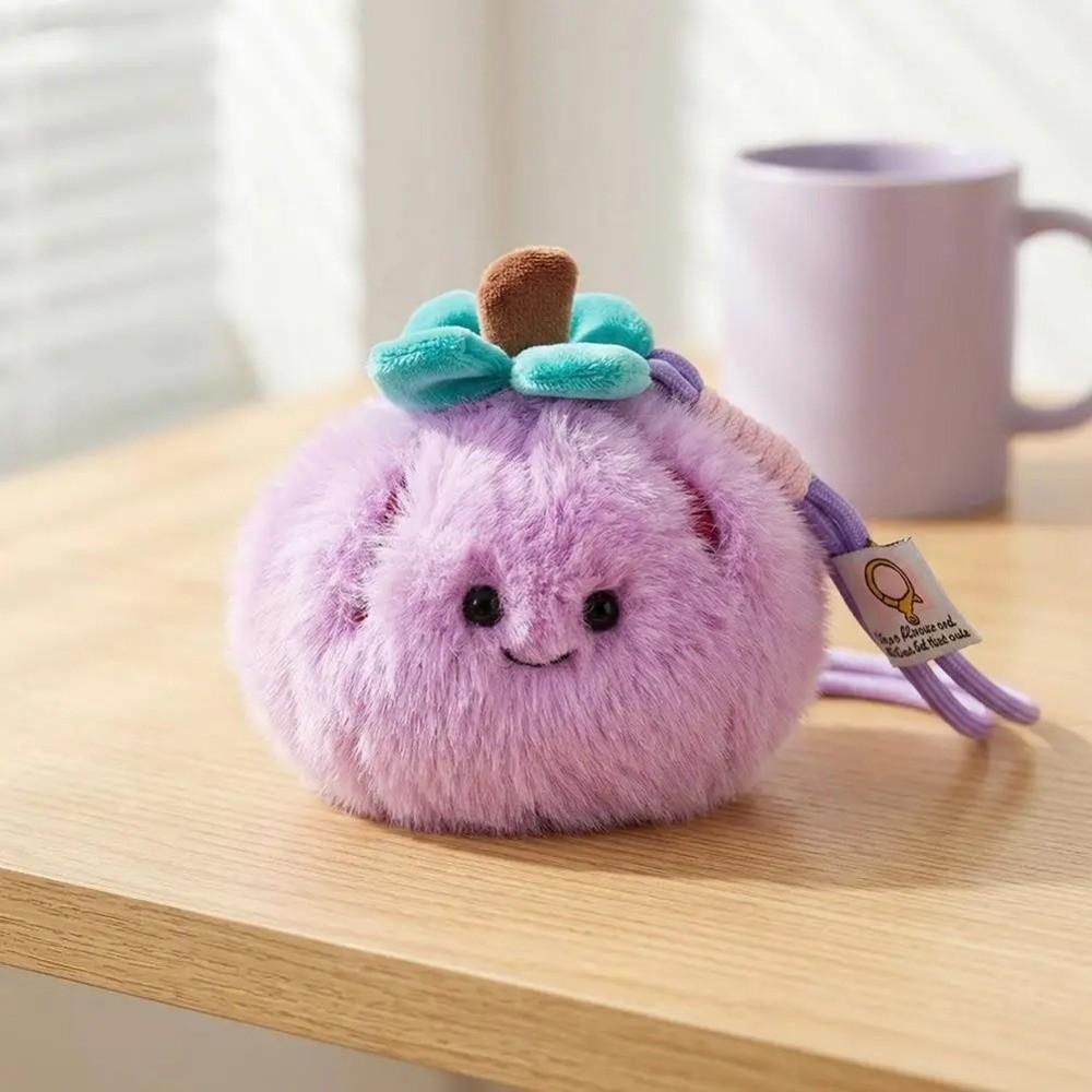 Soft Filled Orange Plush Keychain Furry Texture Simulation Food Toy  Backpack Decor