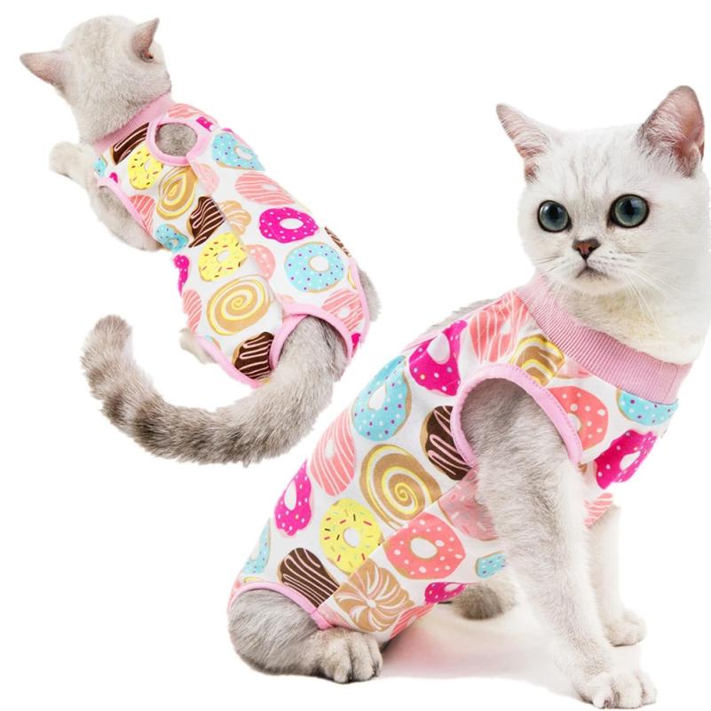Анти-лижущая одежда для котят S-XL, рубашка для ношения после операции, восстановительные костюмы, одежда для кошек, товары для домашних животных, жилет для кошек