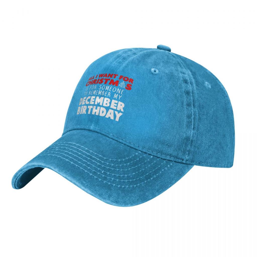 NEW LIMITED Birthmas December Christmas Birthday demin Cap Breathable Design Golf Hat Cap Unisex Summer
