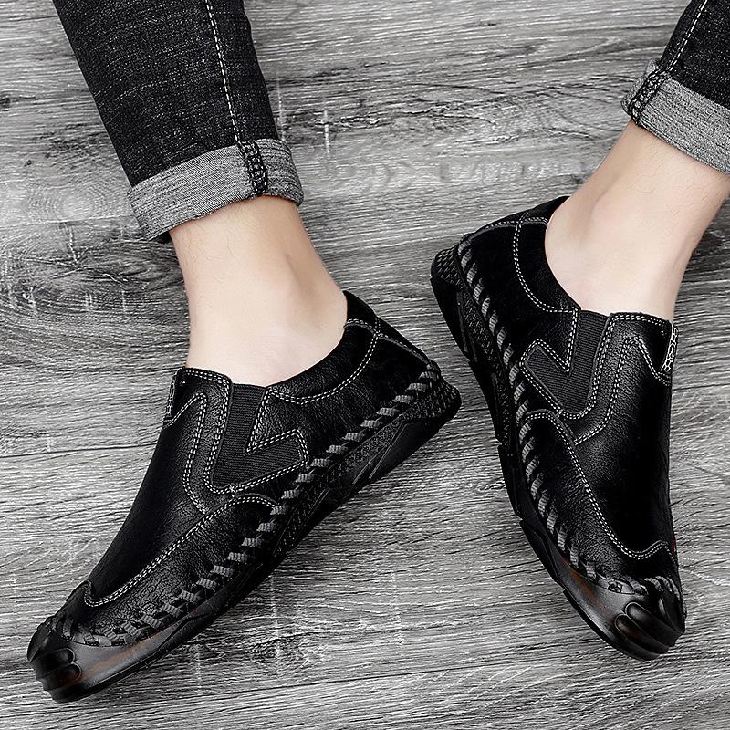 Мужская повседневная обувь для отдыха на открытом воздухе, большие размеры, сшитая вручную мужская обувь, мягкая подошва