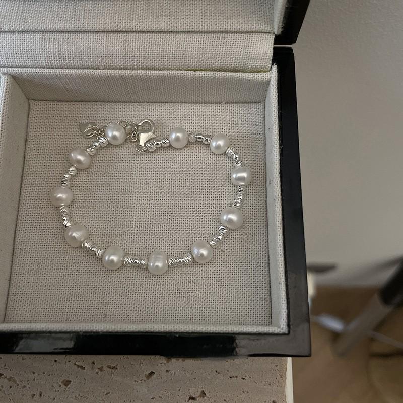 Элегантный браслет из стерлингового серебра с жемчугом - изысканный легкий роскошный подарок для подруг и модное украшение для рук
