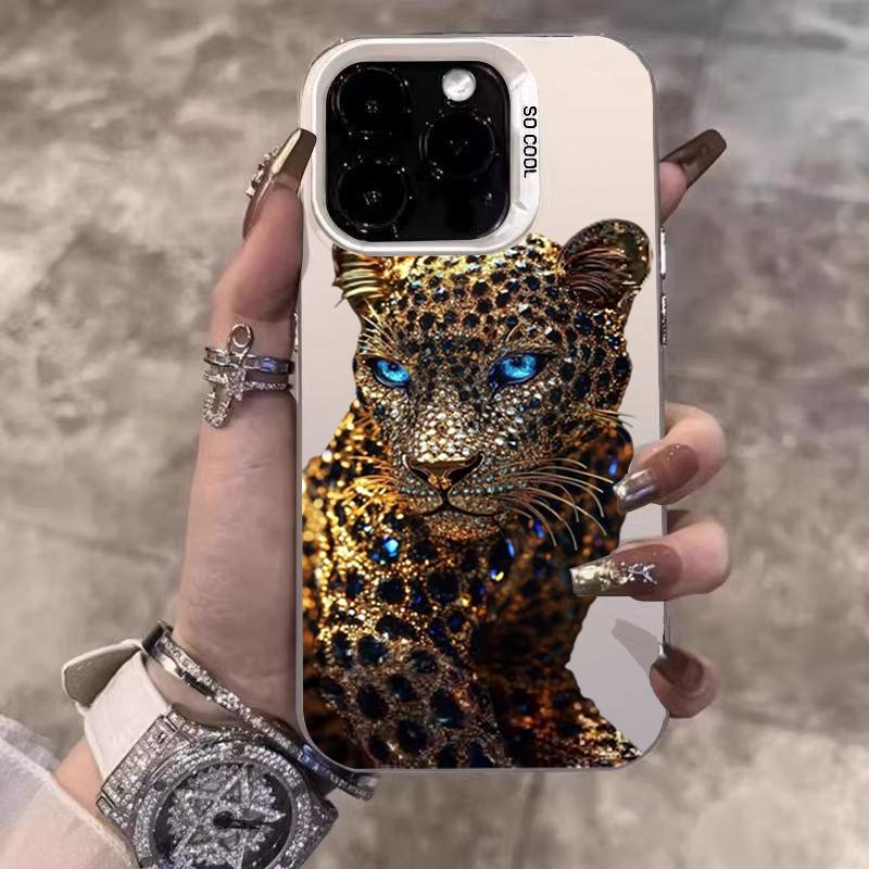 Крутой чехол с леопардом и черной пантерой для iPhone 17Air 16 15 14 13 12 11 Pro Max Plus, животный узор, роскошный, ударопрочный, жесткий чехол