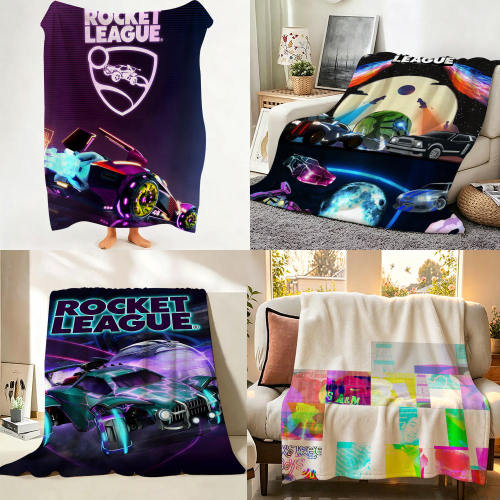 Game R Rocket L League Throw Flannel Throw Blanket Suitable for Sofa Living Room Bedroom