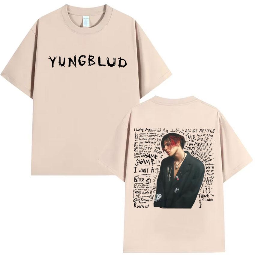 Футболка с принтом рэпера Yungblud Мужская одежда Оверсайз Готическая футболка Высококачественная футболка с коротким рукавом Хип-хоп Топы Уличная мода Унисекс
