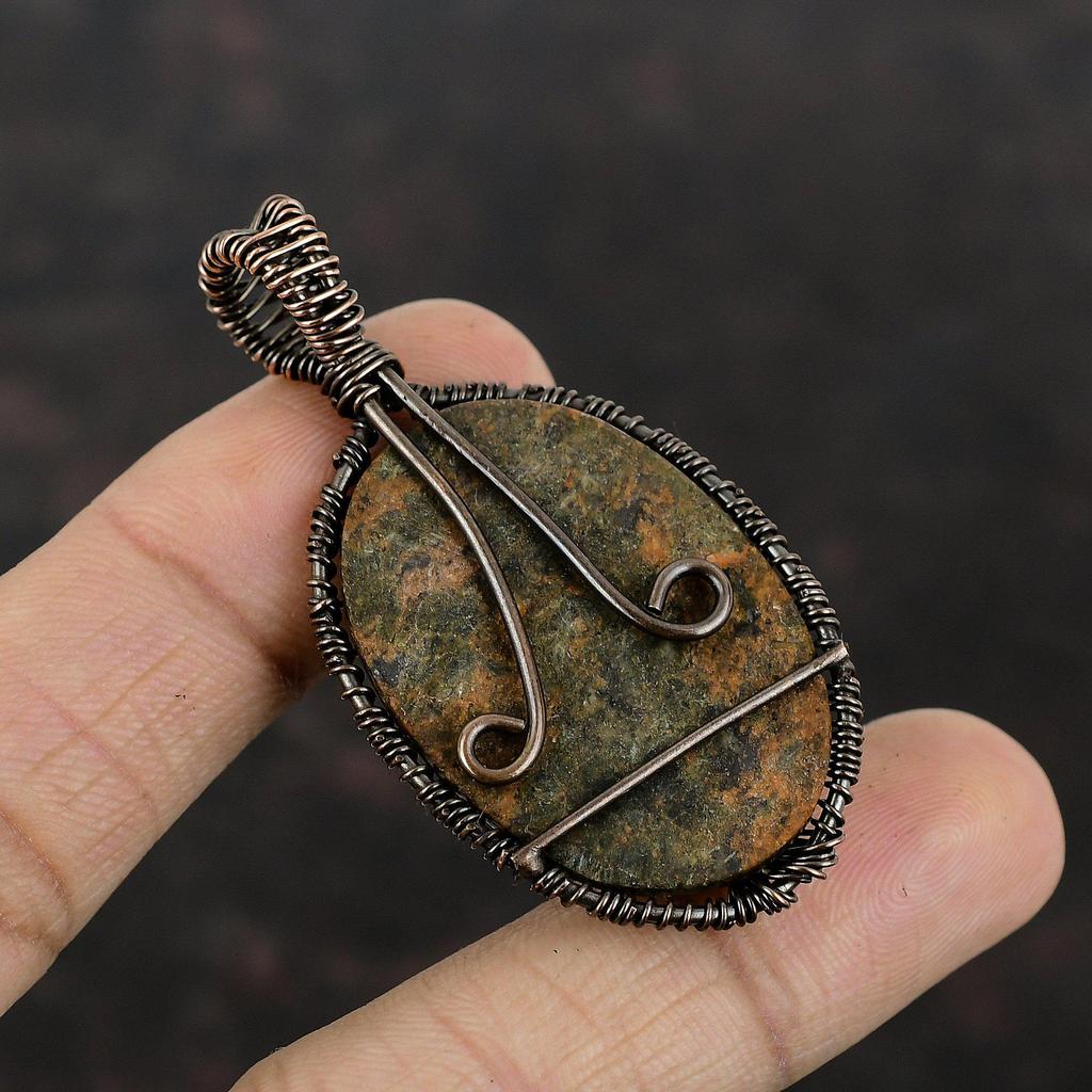 Tree Of Life Tourmalinated Quartz Pendant Copper Wire Wrapped Gemstone Pendant Handmade Pendant Copper Wire Wrapped Jewelry Pendant For Gift