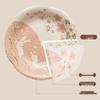 You Gu Yao Cherry Blossom Rabbit 21cm Japanese Ceramic Deep Plate