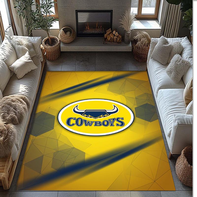 North Queensland Cowboys Crystal Velvet Carpet Soft Anti?Slip Floor Mat Comfortable Home Living Room Bedroom Decor Rug
