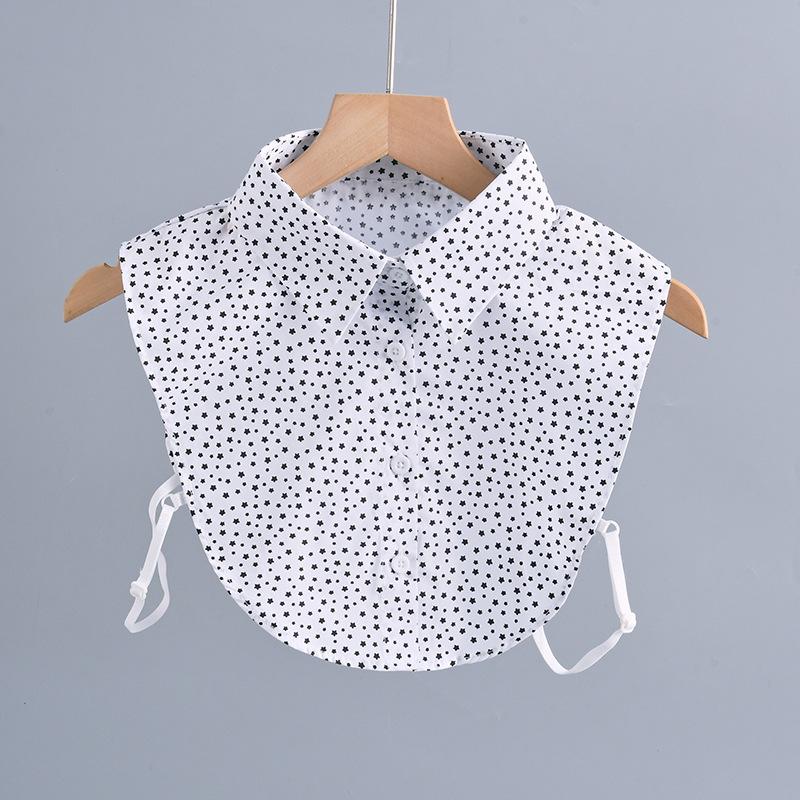 New Fake Collars Woman Vintage Half Shirt False Collar Woman Embroidery Detachable Lapel Collar Faux Col Accessories