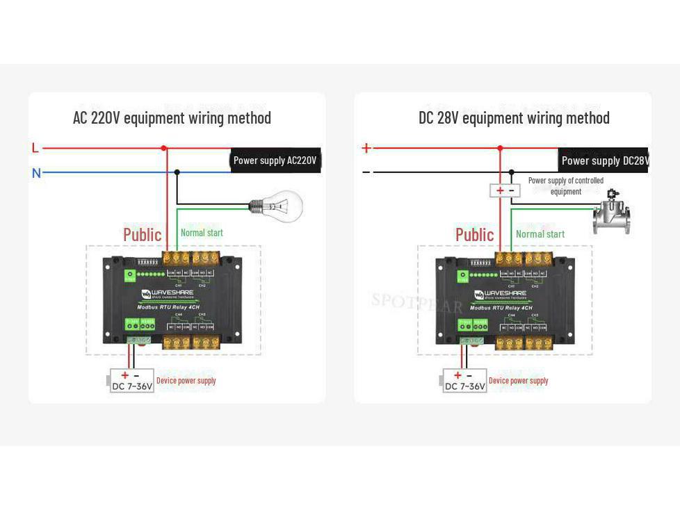 4-канальный модуль реле RS485 Modbus RTU с высоким током и защитой от перенапряжения
