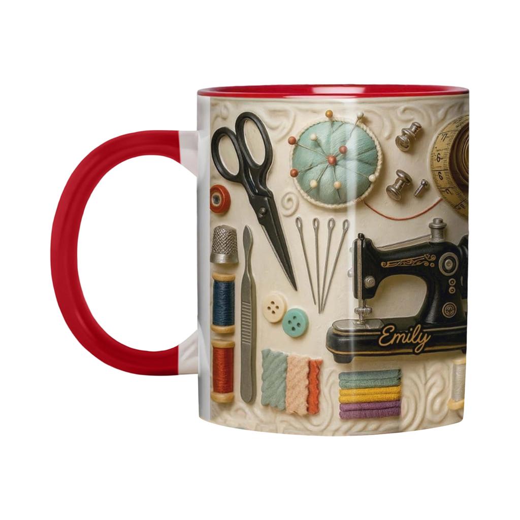 Кружка для шитья Love Sewing с персонализацией, Идеальный подарок для творческих натур с темой шитья, Кружка на заказ, Подарок для рукодельницы