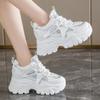 Fashion Breathable Mesh Chunky Sneakers for Women 2025 Spring Fashion White Platform Sports Shoes Woman Comfort Thick Sole Walking Shoes